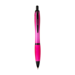Penna in plastica riciclata con dettagli neri inchiostro nero color fucsia