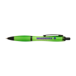 Penna in plastica riciclata con dettagli neri inchiostro nero color lime