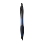 Penna in plastica riciclata con dettagli neri inchiostro nero color blu mare