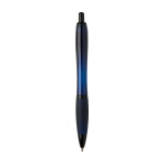 Penna in plastica riciclata con dettagli neri inchiostro nero color blu mare seconda vista posteriore
