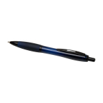 Penna in plastica riciclata con dettagli neri inchiostro nero color blu mare seconda vista