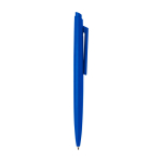 Penna in plastica riciclata design minimalista inchiostro blu color blu reale seconda vista con laterale
