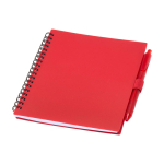 Block notes in plastica riciclata con penna e supporto inchiostro blu color rosso