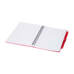 Block notes in plastica riciclata con penna e supporto inchiostro blu color rosso seconda vista