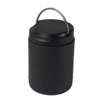 Portavivande termico in acciaio inossidabile riciclato con manico 500 ml color nero quarta vista