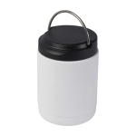Portavivande termico in acciaio inossidabile riciclato con manico 500 ml color bianco quarta vista