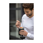 Portavivande termico in acciaio inossidabile riciclato con manico 500 ml color bianco immagine stile di vita