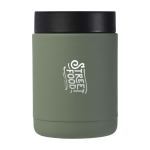 Portavivande termico in acciaio inossidabile riciclato con manico 500 ml color verde pastello vista con logo stampato 2