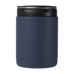 Portavivande termico in acciaio inossidabile riciclato con manico 500 ml color blu petrolio seconda vista frontale