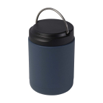 Portavivande termico in acciaio inossidabile riciclato con manico 500 ml color blu petrolio quarta vista