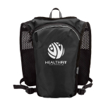 Gilet idratazione per running impermeabile e riflettente color nero vista posteriore con logo