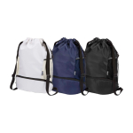 Sacca sportiva in tessuto riciclato impermeabile scomparto scarpe 18l color nero seconda vista in vari colori