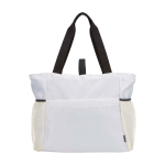 Borsa yoga in tessuto ripstop riciclato e impermeabile 18 l color sabbia seconda vista frontale