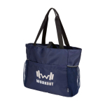 Borsa yoga in tessuto ripstop riciclato e impermeabile 18 l color blu mare vista con stampa in transfer