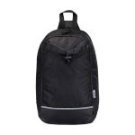 Borsa a tracolla per idratazione in tessuto riciclato impermeabile 6l color nero seconda vista frontale
