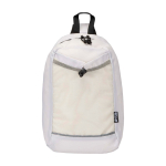 Borsa a tracolla per idratazione in tessuto riciclato impermeabile 6l color sabbia seconda vista frontale