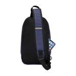 Borsa a tracolla per idratazione in tessuto riciclato impermeabile 6l color blu mare terza vista posteriore