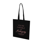 Shopper multiuso in non woven riciclato resistente allo strappo 6l color nero vista con stampa serigrafica