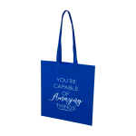 Shopper multiuso in non woven riciclato resistente allo strappo 6l color blu reale vista con stampa serigrafica