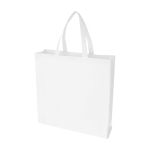 Borsa per la spesa in non woven riciclato e durevole con soffietto color bianco