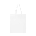 Borsa per la spesa in non woven riciclato e durevole con soffietto color bianco seconda vista posteriore