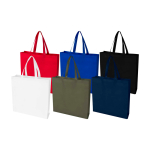 Borsa per la spesa in non woven riciclato e durevole con soffietto color bianco seconda vista in vari colori