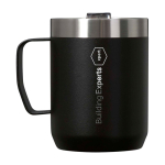 Tazza da campeggio in acciaio inox riciclato 236ml Stanley Everyday color nero vista con logo stampato 2