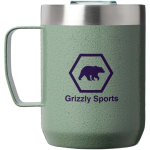 Tazza da campeggio in acciaio inox riciclato 236ml Stanley Everyday color verde scuro vista con logo