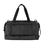 Borsone da viaggio ecologico progettato per uso pratico e comodo 42l color nero seconda vista frontale