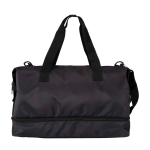 Borsone da viaggio ecologico progettato per uso pratico e comodo 42l color nero seconda vista posteriore
