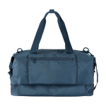 Borsone da viaggio ecologico progettato per uso pratico e comodo 42l color azzurro ciano seconda vista frontale