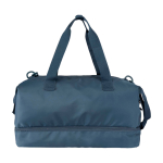 Borsone da viaggio ecologico progettato per uso pratico e comodo 42l color azzurro ciano seconda vista posteriore