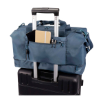 Borsone da viaggio ecologico progettato per uso pratico e comodo 42l color azzurro ciano seconda vista