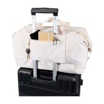 Borsone da viaggio ecologico progettato per uso pratico e comodo 42l color bianco sporco seconda vista