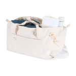 Borsone da viaggio ecologico progettato per uso pratico e comodo 42l color bianco sporco terza vista