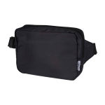 Borsa a tracolla da viaggio in poliestere riciclato con scomparto 1l color nero