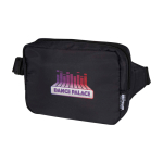 Borsa a tracolla da viaggio in poliestere riciclato con scomparto 1l color nero