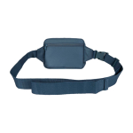 Borsa a tracolla da viaggio in poliestere riciclato con scomparto 1l color azzurro ciano seconda vista posteriore