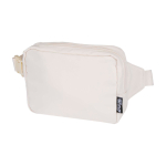 Borsa a tracolla da viaggio in poliestere riciclato con scomparto 1l color bianco sporco