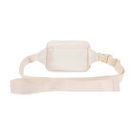 Borsa a tracolla da viaggio in poliestere riciclato con scomparto 1l color bianco sporco seconda vista posteriore