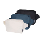 Borsa a tracolla da viaggio in poliestere riciclato con scomparto 1l color bianco sporco seconda vista in vari colori