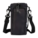 Borsa da viaggio per bottiglie realizzata con materiali ecologici 2l color nero seconda vista frontale