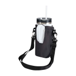 Borsa da viaggio per bottiglie realizzata con materiali ecologici 2l color nero terza vista