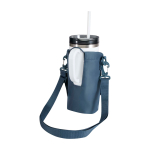 Borsa da viaggio per bottiglie realizzata con materiali ecologici 2l color azzurro ciano terza vista