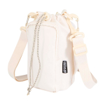 Borsa da viaggio per bottiglie realizzata con materiali ecologici 2l color bianco sporco seconda vista