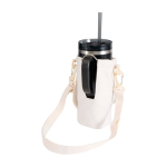 Borsa da viaggio per bottiglie realizzata con materiali ecologici 2l color bianco sporco terza vista
