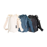 Borsa da viaggio per bottiglie realizzata con materiali ecologici 2l color bianco sporco seconda vista in vari colori