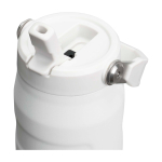 Borraccia in acciaio inox riciclato con tappo ribaltabile e cannuccia 700ml Stanley IceFlow™ 2.0 color bianco/blu vista dettaglio 1