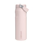 Borraccia in acciaio inox riciclato con tappo ribaltabile e cannuccia 700ml Stanley IceFlow™ 2.0 color rosa chiaro seconda vista frontale