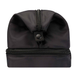 Beauty case in poliestere riciclato con ampio scomparto inferiore 6l color nero vista laterale